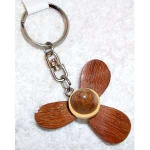  Wooden Hand Crafted Wind Mill Fan Key Ring, Key Chain, Key Holder 