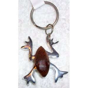 Wooden Hand Crafted Frog Key Ring, Key Chain, Key Holder 