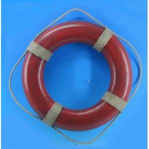  Wooden Red Life Ring Wall Plaque 20   Life Rings   Nautical 