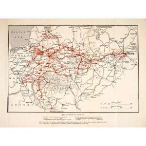  1914 Print Map Napoleonic Wars French Imperial Army 