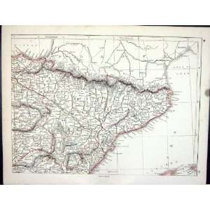   Antique Map 1853 Northern Spain Catalonia Castellon