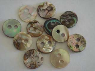 ROUND ABALONE SHELL SEWING BUTTONS 10MM 100 PCS LOT #2295  