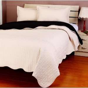   Black Reversible Bedspread/Quilt Set Queen:  Home & Kitchen