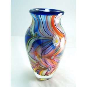   Design   Artistic Selection   Rainbow Millefiori Flame Swirls Vase