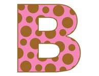 BROWN PINK ALPHABET LETTER NAME WALL STICKERS DECALS  