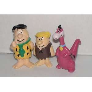   Flintstone Barney Rubble & Dino Set of 3 Pvc Figures 