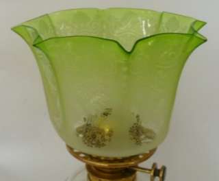 Original Edwardian Acid Etched Oil Lamp Shade 4 Base Diameter  