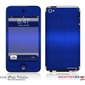  iPod Touch 4G Skin   Brushed Metal Blue by WraptorSkinz 