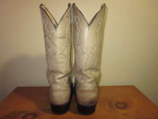 Vintage Dan Post gray leather western cowboy boots mens 9 D  