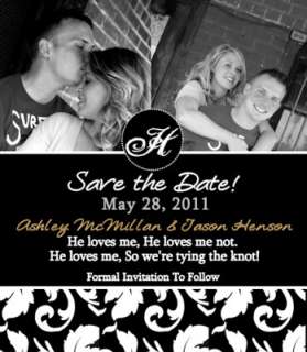 Damask Calendar Photo Save The Date Wedding Magnets Favors YOUR COLOR 