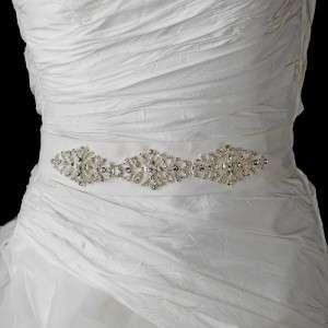   Vintage Crystal Wedding Dress Sash Bridal Belt White or Ivory New