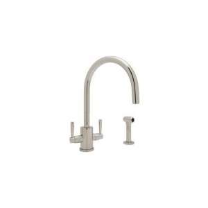   Hole C Spout Kitchen Faucet with Round Body and Sidespray U.4312LS STN