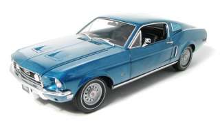   12820 1:18 1968 FORD MUSTANG GT FASTBACK ACAPULCO BLUE DIECAST MODEL