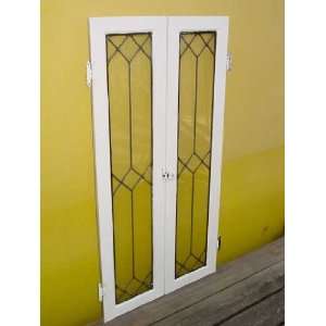   : Pair of American Diamond Pattern Leaded Glass Doors: Home & Kitchen