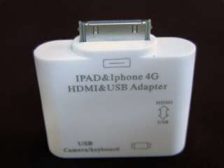 HDMI Video Adapter Dock USB for iPad 2 iPhone 4 Ipod  
