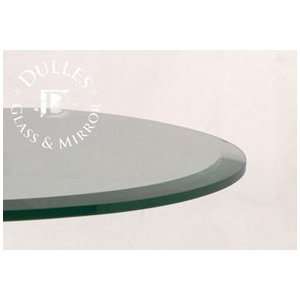  24 Round 1/4 Inch Thick Beveled Polished Tempered Glass 