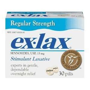  Ex Lax Stimulant Laxative Regular Strength, 15 mg, Pills 