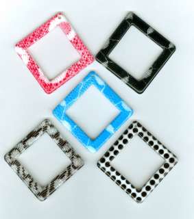 Acrylic Frame Focal Square Pendants Set of 5 C99Sale  