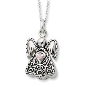    October, Angel Ash Holder Necklace in Sterling Silver Jewelry