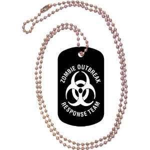  Zombie Outbreak Response Team Black Dog Tag with Neck 