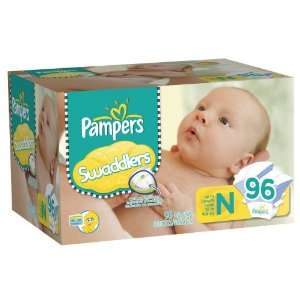  Pampers Swaddlers Diapers, Super Pack, Size Newborn, 96 