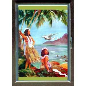 KL HAWAII LOVELY HULA POSTER 40s ID CREDIT CARD WALLET CIGARETTE CASE 