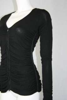 NWT Bailey 44 Addicted to Love Zip Front Top Black M  