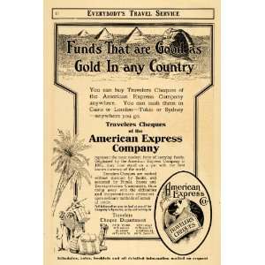  1908 Ad American Express Co Travelers Cheque Dpt. Egypt 