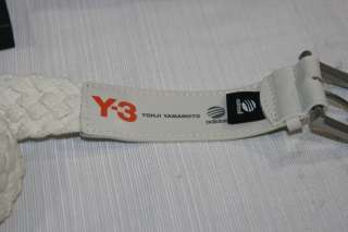YOHJI YAMAMOTO Adidas White Leather Belt Large New  