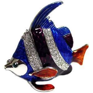 Blue Angel Fish Bejeweled Trinket Box