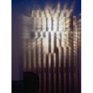 Reflection of Sun of Bank of America Building Through Fog, San 