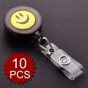  Black Smile Face ID Card Reels 10 PCS: Office Products