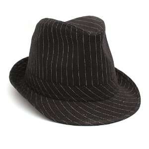  Black Striped Fedora Hat 