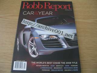 Robb Report 2008 LOT Jan Feb Mar Apr Luxury Magazine Collection Dec 