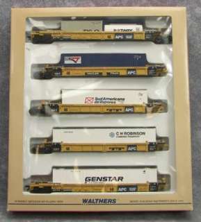 Walthers HO 305 Thrall   5 Unit Articulated Double Stack Car Set TTX 