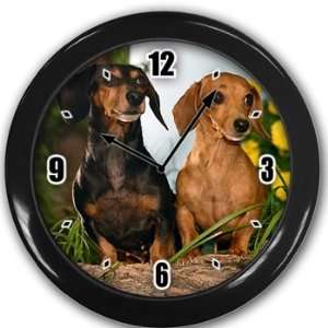  Dachshund puppies cute Wall Clock Black Great Unique Gift 