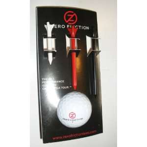 Zero Friction Golf Tees & Ball Sample 3 Tees 1 Ball NEW  