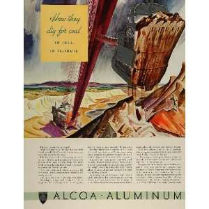 1936 Ad Alcoa Aluminum Shovel Dipper Coal Strip Mining 