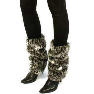   Animal Print Dance Ski Leg Warmer Boot Shoe Cover Cheetah Black  