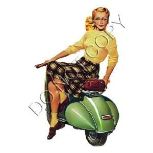  Sexy Vintage Vespa Pinup Decal S209 Musical Instruments