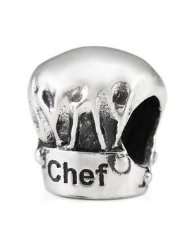 Sterling Silver Chef Hat Bead European Cooking Charm