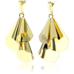 Lee Angel Ella Bold Chandelier with Shiny Gold Plating Earrings