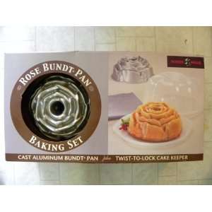  Aluminum Rose Bunt Pan Plus Twist to lock Cake Keeper: Home & Kitchen