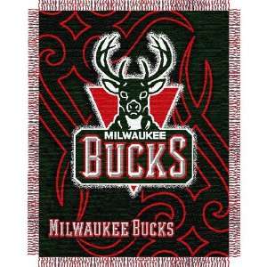 Milwaukee Bucks NBA Triple Woven Jacquard Throw (Tattoo Series) (48x60 