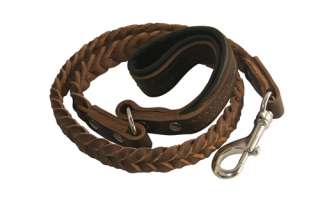 Comfort Braid Leather Braided Dog Leash w/ Soft Padding  