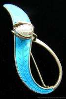   Signed Norway Sterling Silver w Turquoise Enamel Aksel Holmsen  