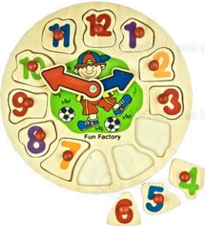 Wooden Clock Jigsaw Puzzle Move Hands Time Childs NEW B  