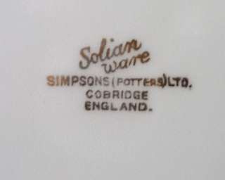 Simpsons Potters Ltd. DINNER PLATE Solianware Cobridge England Gold 
