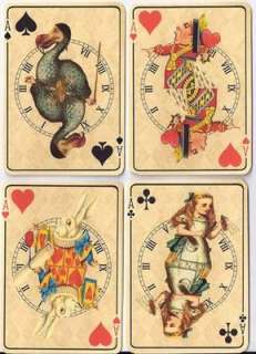Vintage inspired Alice in Wonderland ivory playing cards tags set 2 