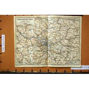   MAP 1907 BANLIEUE DE PARIS FRANCE VERSAILLES BEAUVAIS